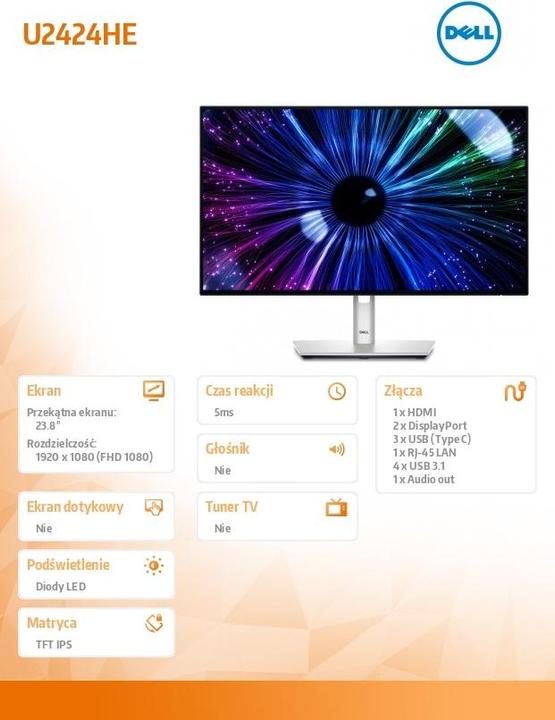 Produktbild Dell UltraSharp U2424HE (1920 x 1080 Pixel, 23.80")