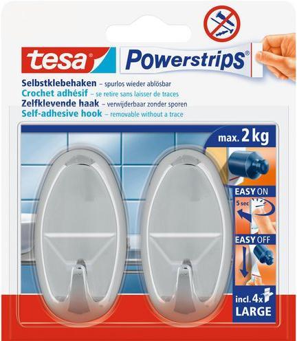 Actual product image tesa Hook Powerstrips 58050 Removable Silver