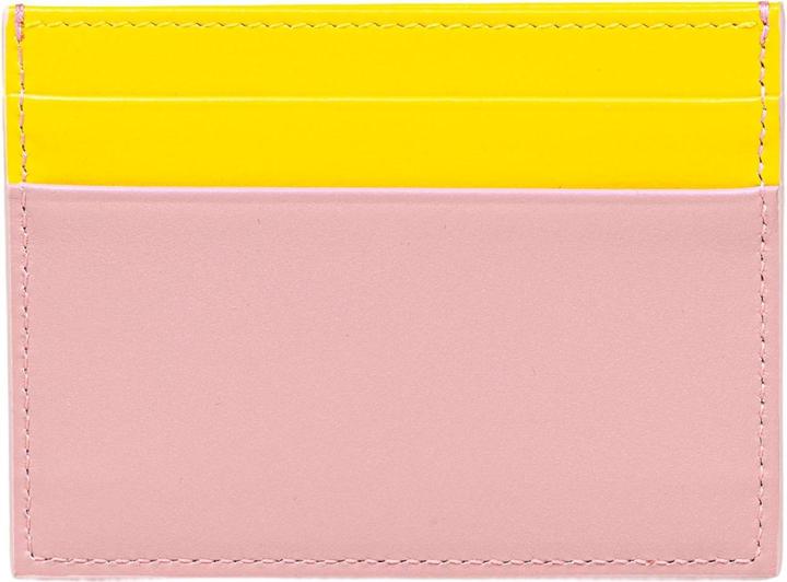 Actual product image Dolce & Gabbana leather card holder with dg logo color pink and yellow