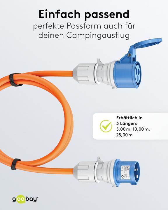 Produktbild Goobay CEE-Verlängerung, CEE-Stecker auf CEE-Kupplung, 25 m (25 m, CEE)