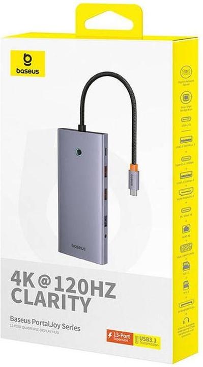 Produktbild Baseus HUB PortalJoy Series 13in1 USB-C - 2x HDMI / DP / VGA / USB-A 3.1 / USB-C 3.1 / USB-A 2.0 / P (USB-C, 13 Ports)