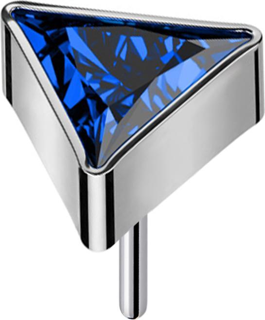 Image du produit Star Piercing Threadless triangle argent cristal bleu foncé (sans laiton, Titane G23)