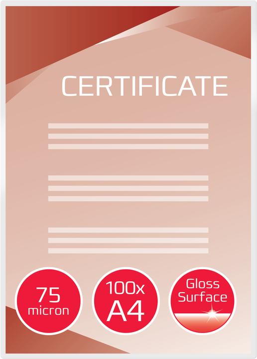 Image du produit GBC Feuille de plastification (A4, 100 pièce(s), 75 µm)