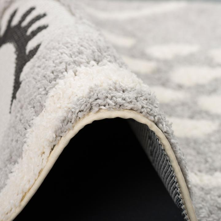 Actual product image Pergamon High Pile Long Pile Shaggy Kids Carpet Richie Owl Round (120 x 120 cm)