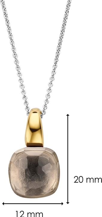 Produktbild Ti Sento Milano Kette und Anhänger mit hellbraunem Crystal 6785TT (925er Silber, 45 cm)
