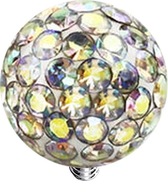 Star Piercing Dermal Anchor Kristall Kugel multicolor Epoxy Schutzschicht (ohne Messing, Titan G23)