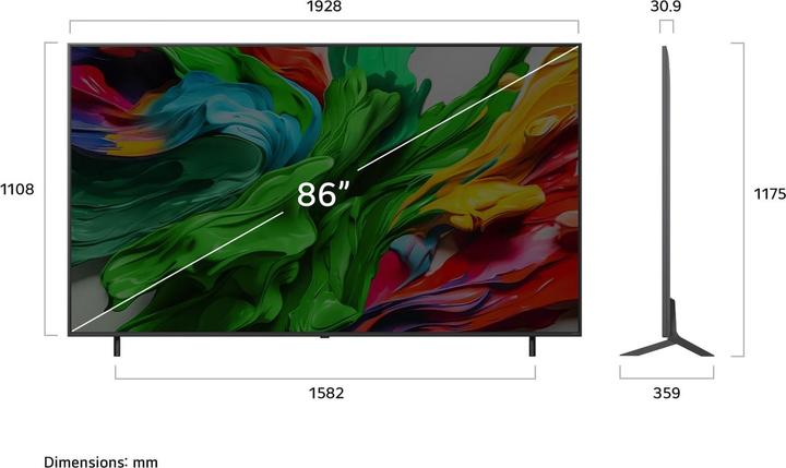 Image du produit LG 86QNED85A6C (86", QNED85, QNED, 4K, 2025)