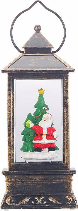 Actual product image Infactory Decorative LED lantern with snow swirl, Santa Claus and fir tree (1 x)