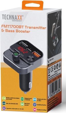 Produktbild Technaxx Bluetooth 5.3 FM-Transmitter für das Auto mit USB-C-&USB-A-Laden, Deep Bass Boost, Freispre