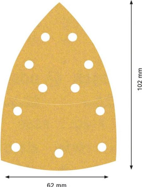 Produktbild Bosch Professional Zubehör EXPERT C470 Schleifpapier mit 11 Löchern für Multischleifer, 102 x 62 mm, 93 mm, G 180, 10-tlg. (180)