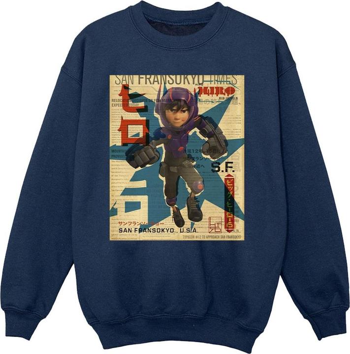 Immagine prodotto Disney Big Hero 6 Baymax Hiro Newspaper Felpa Ragazze (140, 146)