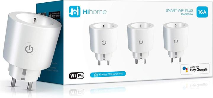Produktbild Hihome WiFi Smart Plug 16A med Energimåler - 3-Pak
