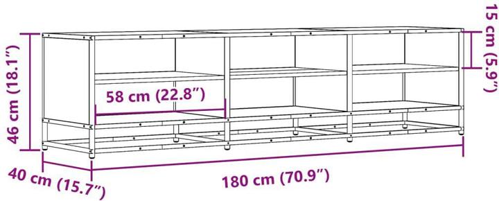 Actual product image VidaXL TV cabinet Lowboard TV cabinet TV table black wood-based material (180 x 40 x 46 cm)