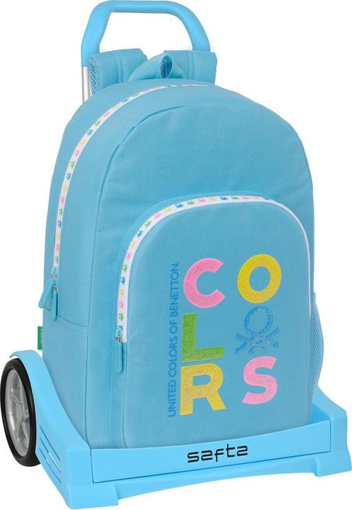 Image du produit Benetton Sac à dos scolaire à roulettes Spring Bleu ciel 30 x 46 x 14 cm