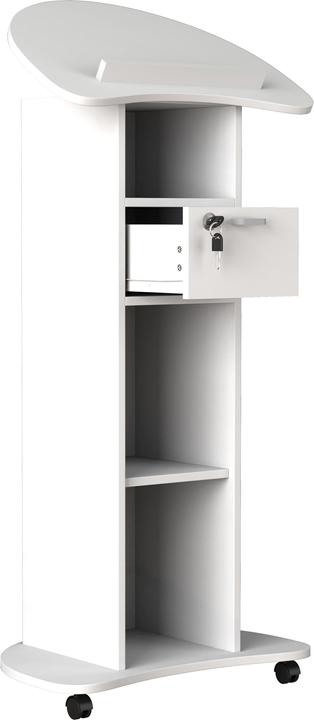 Immagine prodotto VCM Scrivania in piedi in legno Leggio Tavolo mobile in piedi Ruote rotanti Cassetto Redola (56 x 37 cm)