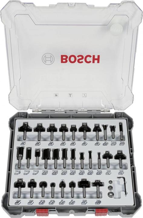 Actual product image Bosch Professional Zubehör Freehand burr set. 8 mm shank. 30 pieces
