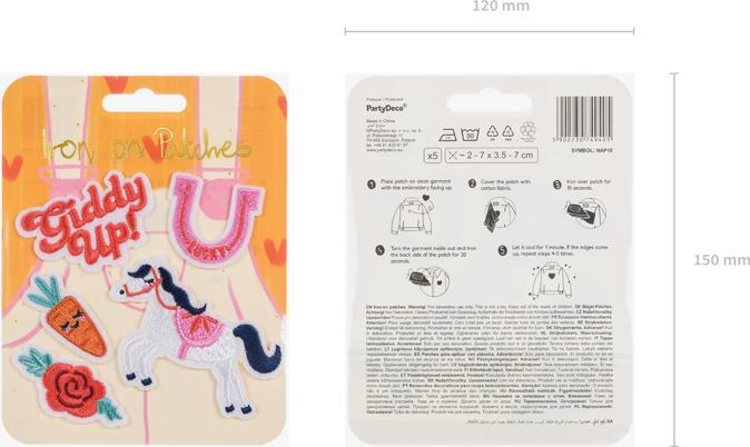 Produktbild Partydeco Iron on patches Giddy up, mix, 2-7x3.5-7 cm (1 pkt / 5 pc.)