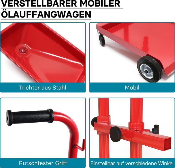 Produktbild Wiltec Ölauffangwagen Ölablassgerät Ölauffanggerät Ölsammler Altöl Ölauffangbehälter