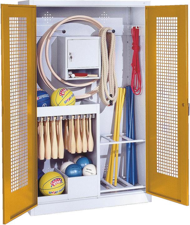 Immagine prodotto C+P Armadio per attrezzature sportive (HxLxP: 195x120x50 cm, con ante a battente in lamiera forata