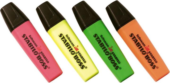 Produktbild STABILO BOSS ORIGINAL Textmarker (Pink, Gelb, Grün, Orange, 5 mm, 4 x)