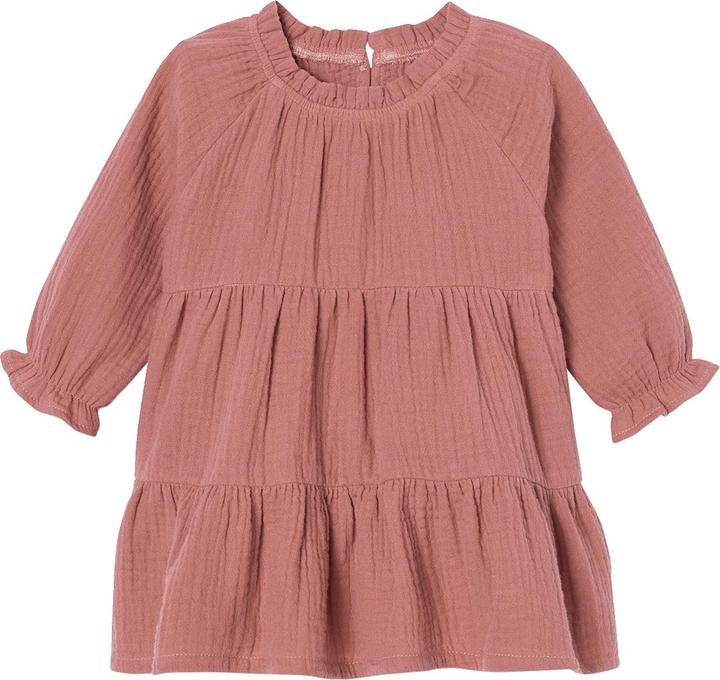 Actual product image Vertbaudet Girls' baby flounce dress in cotton muslin (98)
