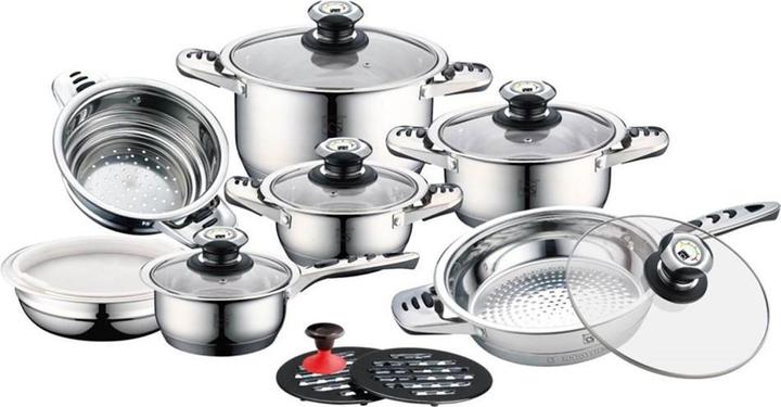 Actual product image Carl Schmidt Sohn Stainless steel pot set, 16 pieces (Pan set + pot set, Stainless steel)