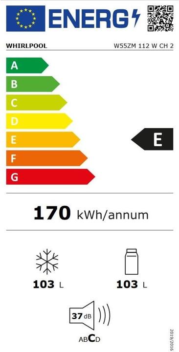 Energie-Label Whirlpool W55ZM 112 W CH2 (Freistehend, 103 l)