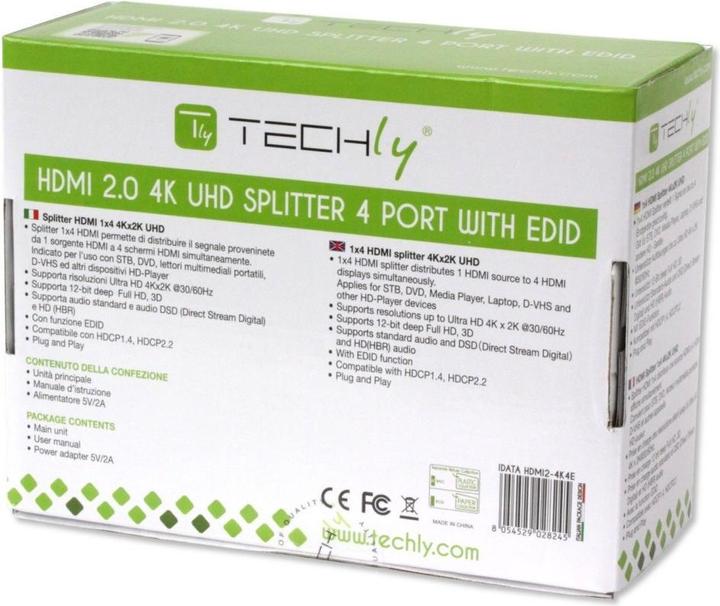 Produktbild Techly HDMI Splitter 4K UHD 3D Wege EDID