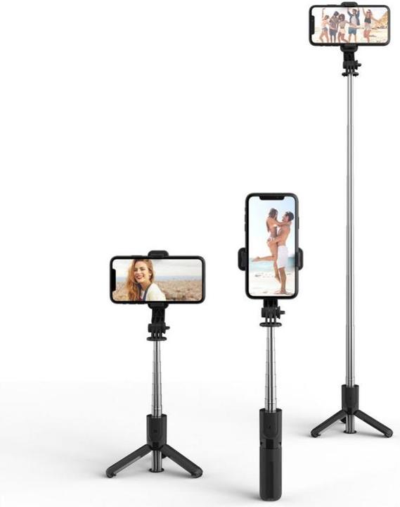Produktbild Tech-Protect L02S Bluetooth-Selfie-Stick mit Stativ bis 72 cm – Schwarz