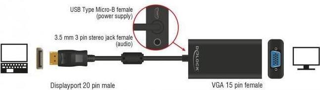 Actual product image Delock DP to (VGA, 12 cm)