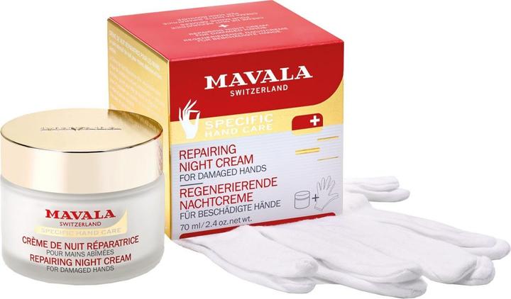 Mavala Switzerland Repairing Night Cream for Hand 70ml + Cotton Gloves (70 ml)