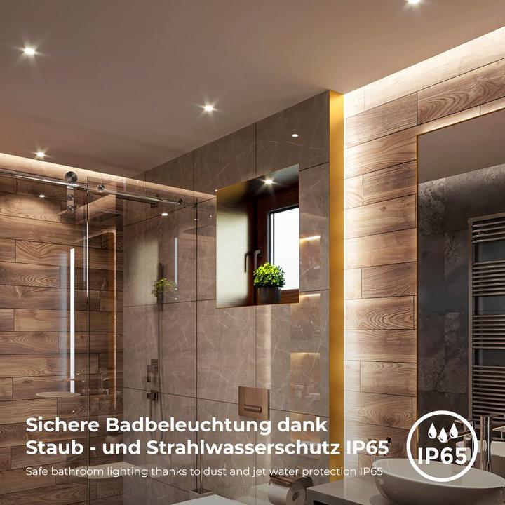 Image du produit B.K.Licht Lampes LED encastrées, set de 6, IP65, blanc, 6xPlaque LED/4,9W (480 lm)