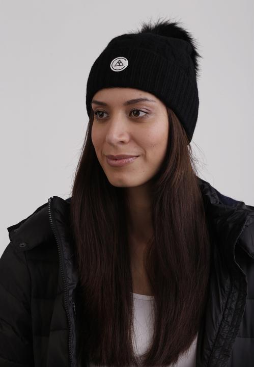 Actual product image Cash-Mere Kaschmir Mütze mit Zopfmuster und Bommel (One size)