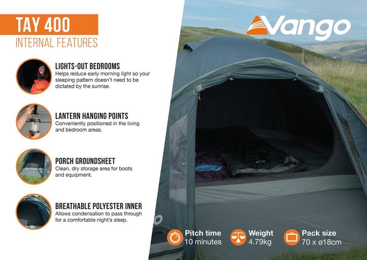 Produktbild Vango Tay 400 (Kuppelzelt, 4.79 kg, 4 Personen)