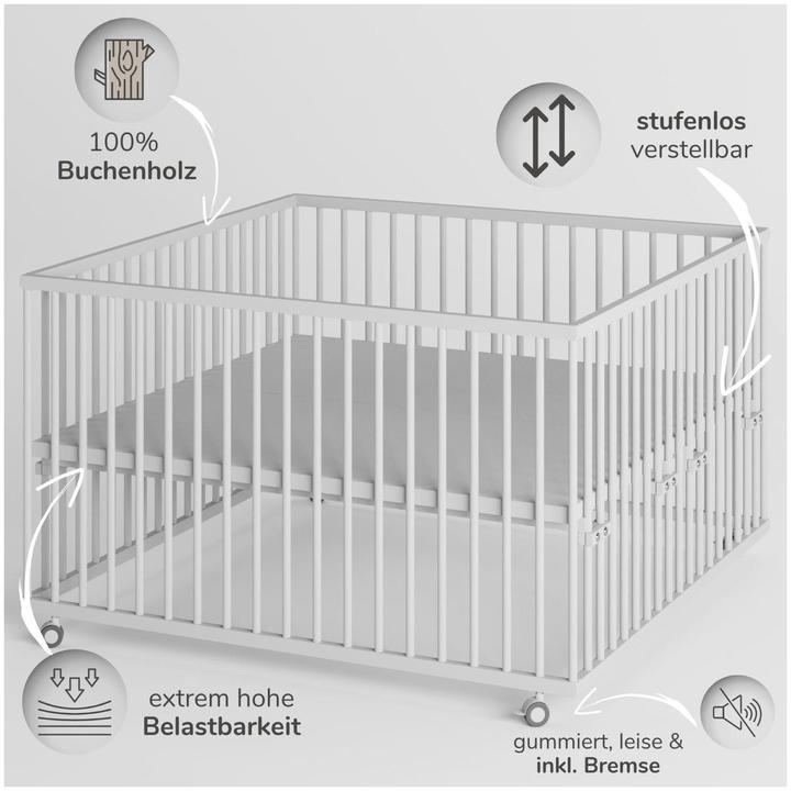 Actual product image Sämann Premium playpen with rungs (120 cm, 120 cm)