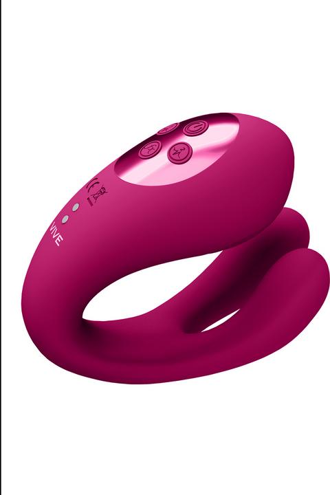 Productafbeelding Shots Yoko - Triple Action Vibrator Dubbele Pinnen met Clitorale Pulsgolf