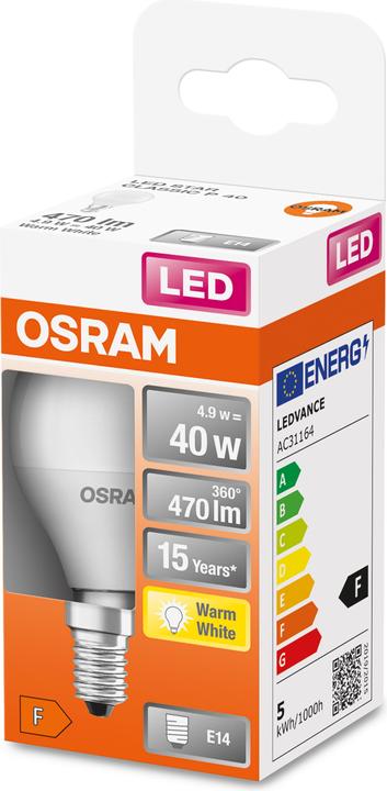 Immagine prodotto Osram Star Classic P (E14, 40 W, 470 lm, 1 x, F)