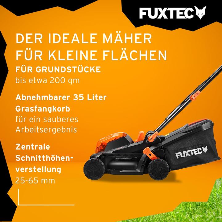 Image du produit Fuxtec Tondeuse à gazon sans fil 40V FX-E1RM20 SET avec 2 x batterie 2Ah, double chargeur 2,4A (Fonctionnement sur batterie)
