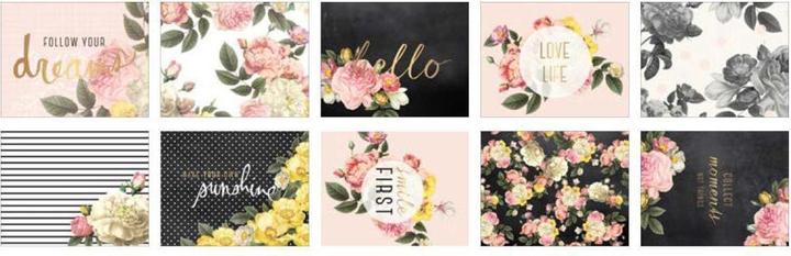 American Crafts Set de cartes à motifs Carte florale 40 pièces (40 pcs)