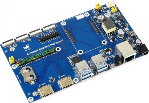 Actual product image WaveShare Raspberry Pi Compute Module 4 IO board with PoE function