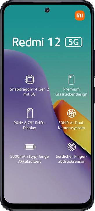 Produktbild Xiaomi Redmi 12 (128 GB, Midnight Black, 6.79", Hybrid Dual SIM, 50 Mpx, 4G)