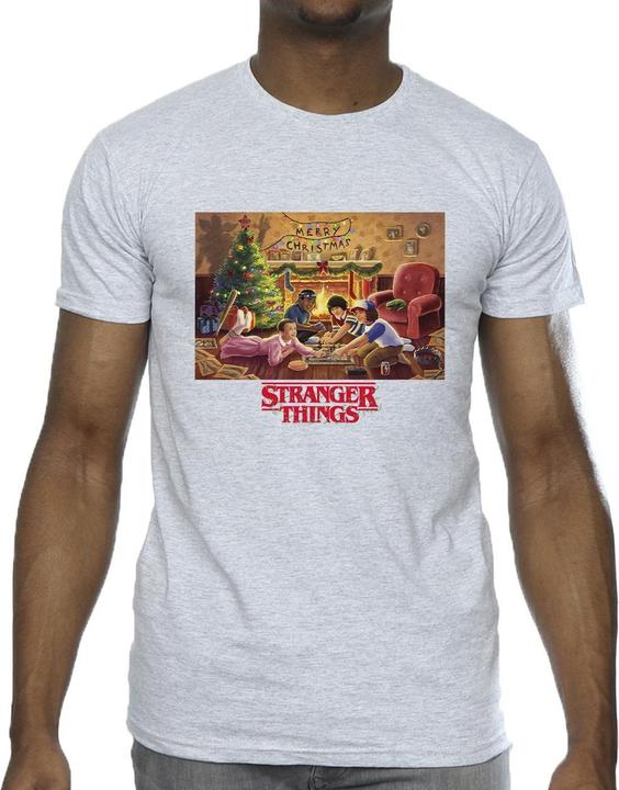 Actual product image Netflix Mens Stranger Things Christmas Gathering T-Shirt (3XL)