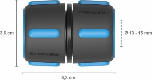 Actual product image Fiskars Hose repairer, With SoftGrip contact points and colour coding system, Universal size, Ø 1 (Hose repeater, 13.15 mm)