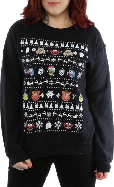 Actual product image Disney Womens/Ladies The Muppets Christmas Heads Sweatshirt (XXL)