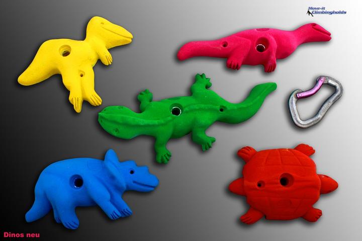 Move It Climbingholds Klettergriffe Dinos für Kinder (Gelb)