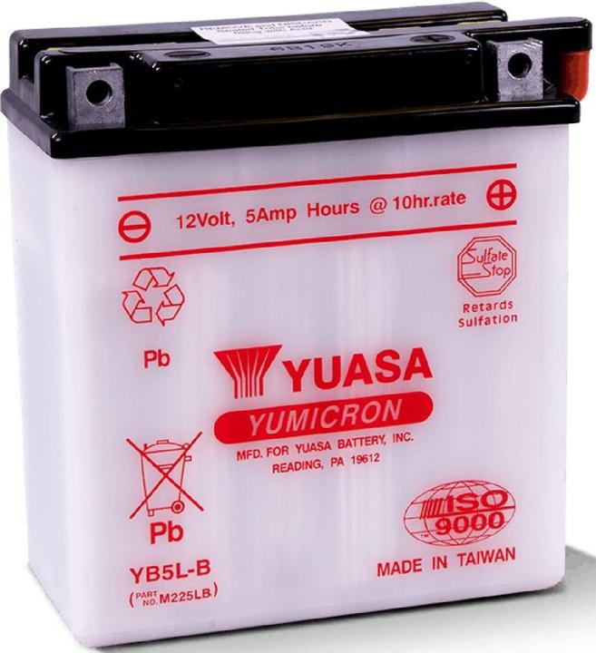 Yuasa YB5L-B Batteria per moto (DIN 50512) (12 V, 5.30 Ah, 60 A)