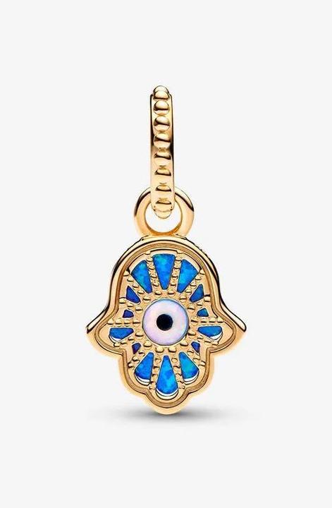 Immagine prodotto Pandora Ciondolo Mano di Fatima blu iridescente (Metallo placcato oro giallo)