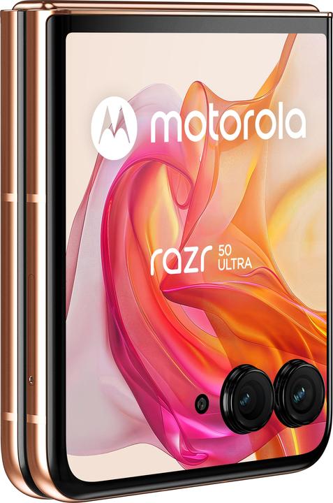 Actual product image Motorola Razr 50 Ultra (512 GB, Peach Fuzz, 6.90", SIM + eSIM, 50 Mpx, 5G)