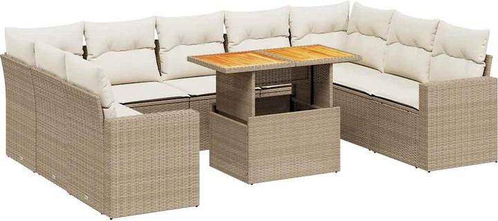 Produktbild VidaXL Gartenmöbel Sofa Garnitur Gartengarnitur Garten Sitzgruppe 10-tlg. Beige