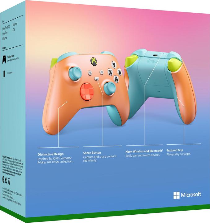 Image du produit Microsoft Manette sans fil Xbox - Sunkissed Vibes OPI (édition spéciale) (Xbox Series X, Xbox Series S, Xbox One X, Xbox One S, PC)